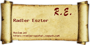 Radler Eszter névjegykártya